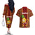 Custom Hawaii Couples Matching Off The Shoulder Long Sleeve Dress and Hawaiian Shirt Aloha Funny Pineapple Mix Kakau Hawaiian Tribal LT03 - Polynesian Pride