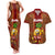 Custom Hawaii Couples Matching Tank Maxi Dress and Hawaiian Shirt Aloha Funny Pineapple Mix Kakau Hawaiian Tribal LT03 Red - Polynesian Pride