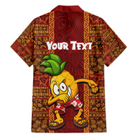 Custom Hawaii Family Matching Long Sleeve Bodycon Dress and Hawaiian Shirt Aloha Funny Pineapple Mix Kakau Hawaiian Tribal LT03 - Polynesian Pride