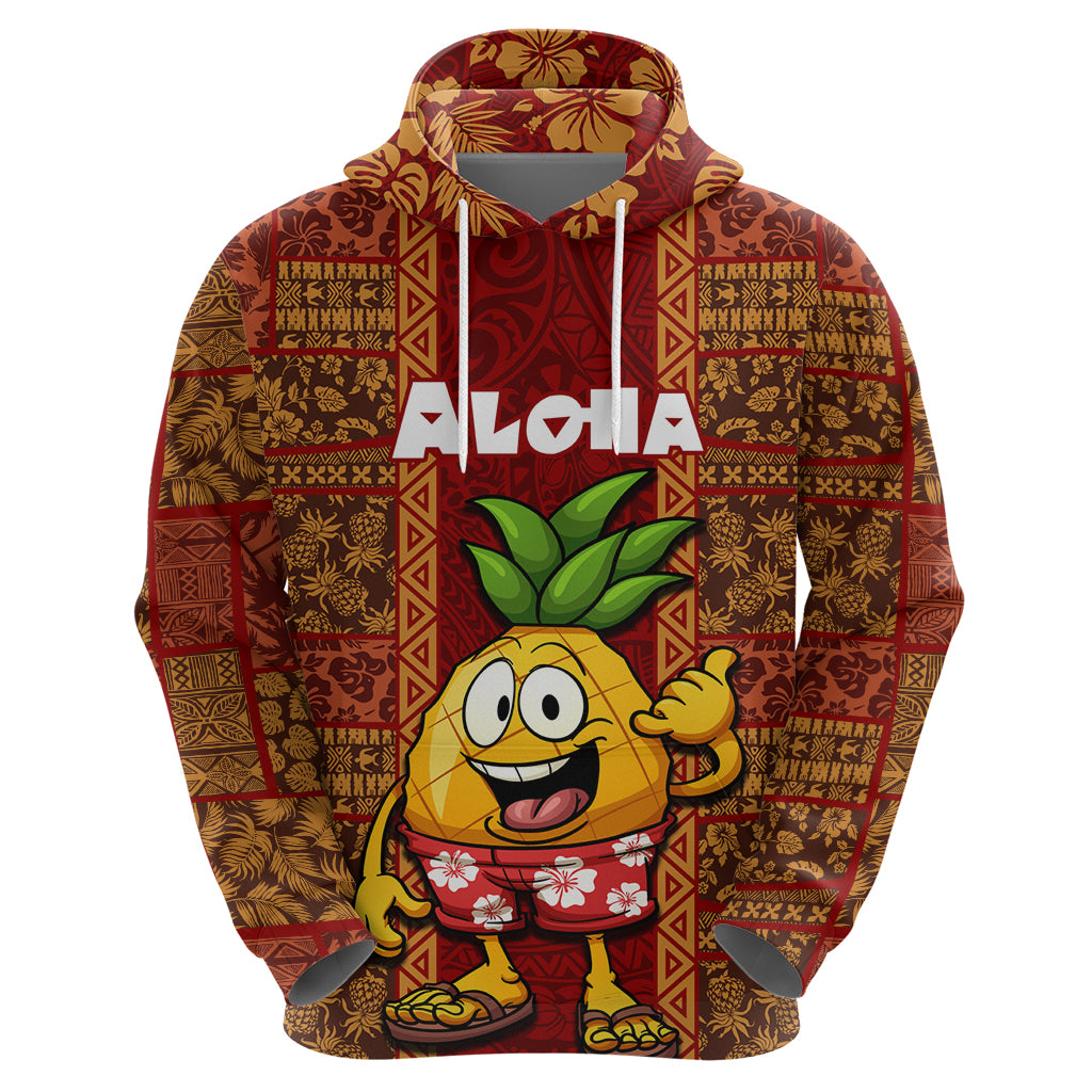 Custom Hawaii Hoodie Aloha Funny Pineapple Mix Kakau Hawaiian Tribal LT03 - Polynesian Pride