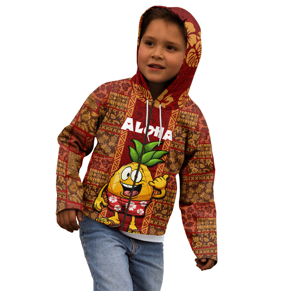 Custom Hawaii Kid Hoodie Aloha Funny Pineapple Mix Kakau Hawaiian Tribal LT03 - Polynesian Pride