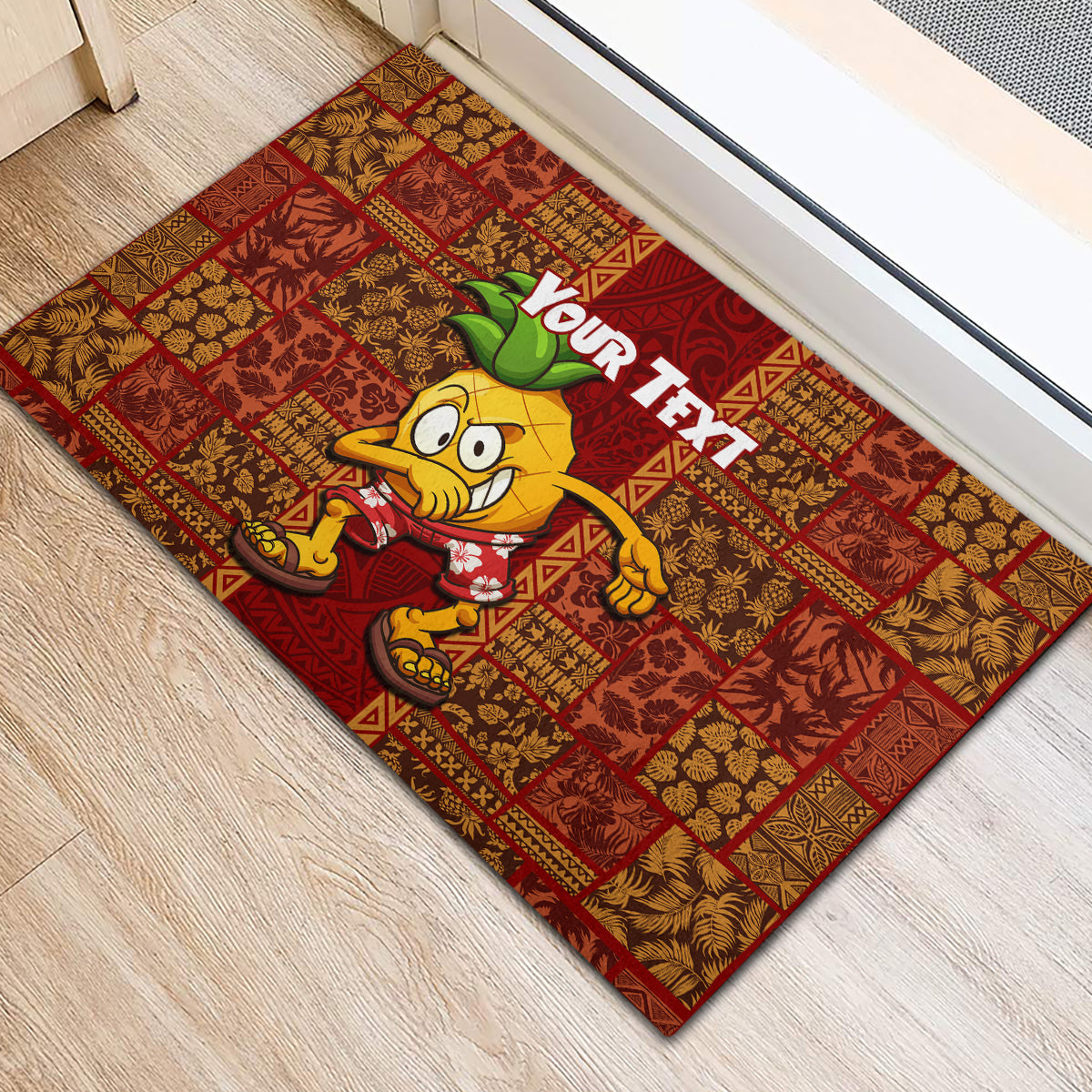 Custom Hawaii Rubber Doormat Aloha Funny Pineapple Mix Kakau Hawaiian Tribal LT03 - Polynesian Pride