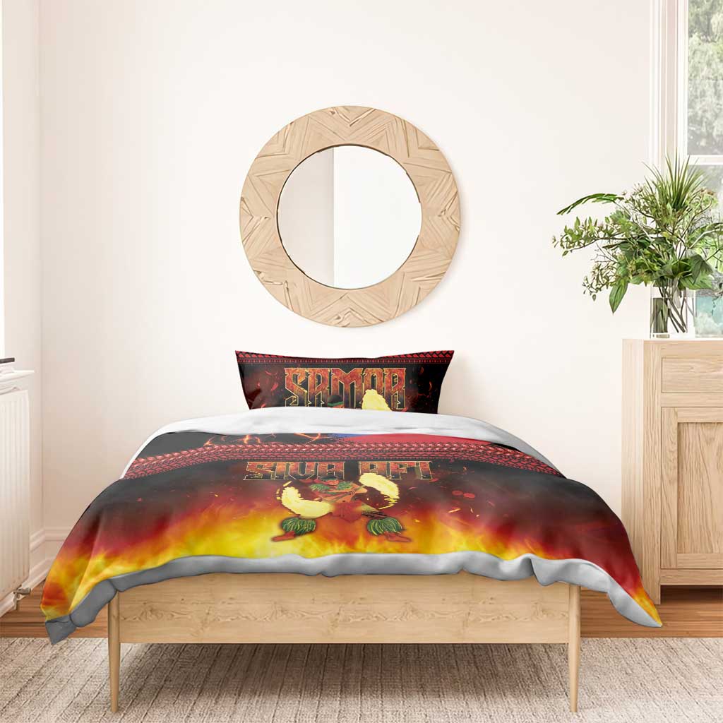 Samoan Siva Afi Bedding Set Tribal Performers of Samoan Fire Knife Dancing