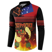 Samoan Siva Afi Button Sweatshirt Tribal Performers of Samoan Fire Knife Dancing