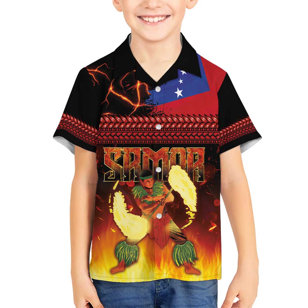 Samoan Siva Afi Family Matching Tank Maxi Dress and Hawaiian Shirt Tribal Performers of Samoan Fire Knife Dancing