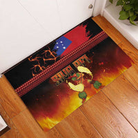 Samoan Siva Afi Rubber Doormat Tribal Performers of Samoan Fire Knife Dancing LT03 - Polynesian Pride