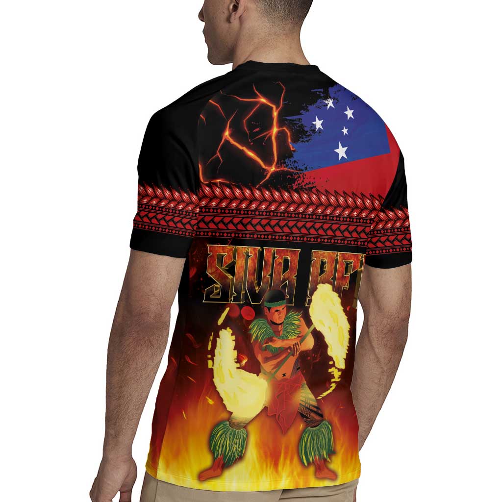 Samoan Siva Afi Rugby Jersey Tribal Performers of Samoan Fire Knife Dancing