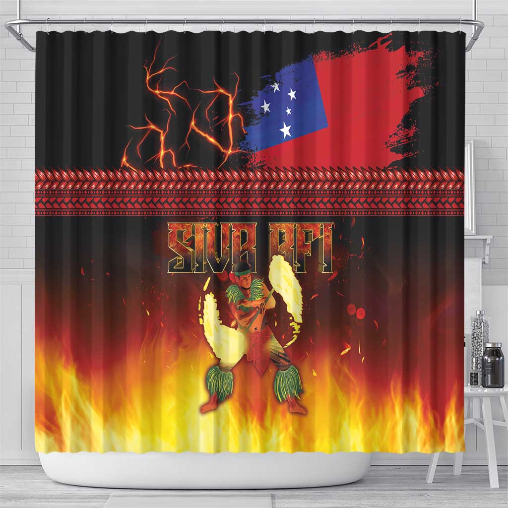 Samoan Siva Afi Shower Curtain Tribal Performers of Samoan Fire Knife Dancing