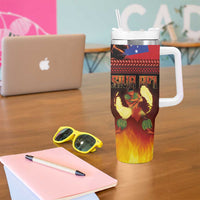 Samoan Siva Afi Tumbler With Handle Tribal Performers of Samoan Fire Knife Dancing