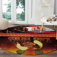 Tahitian Siva Afi Round Carpet Tribal Performers of Tahitian Fire Knife Dancing LT03 - Polynesian Pride