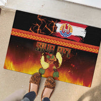 Tahitian Siva Afi Rubber Doormat Tribal Performers of Tahitian Fire Knife Dancing LT03 - Polynesian Pride