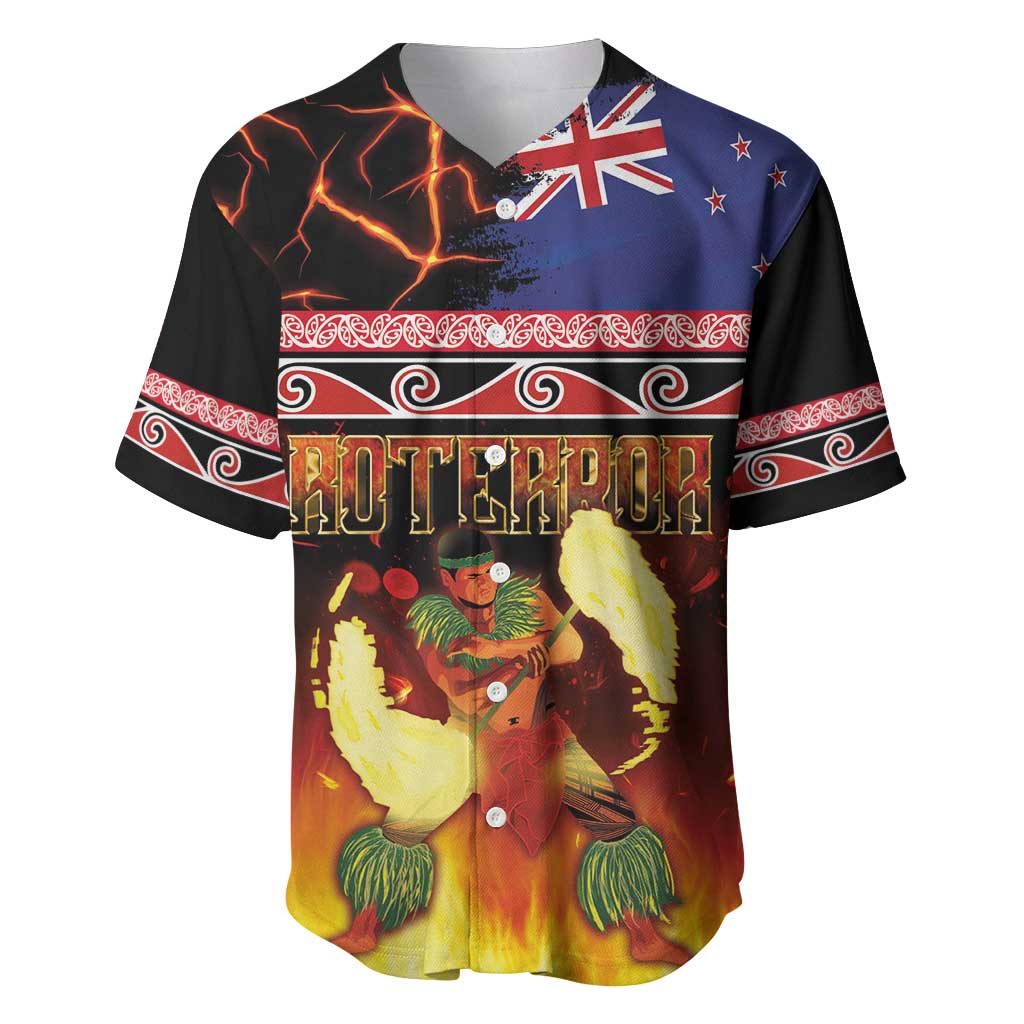 Aotearoa Siva Afi Baseball Jersey Tribal Performers of Aotearoa Fire Knife Dancing LT03 Black - Polynesian Pride