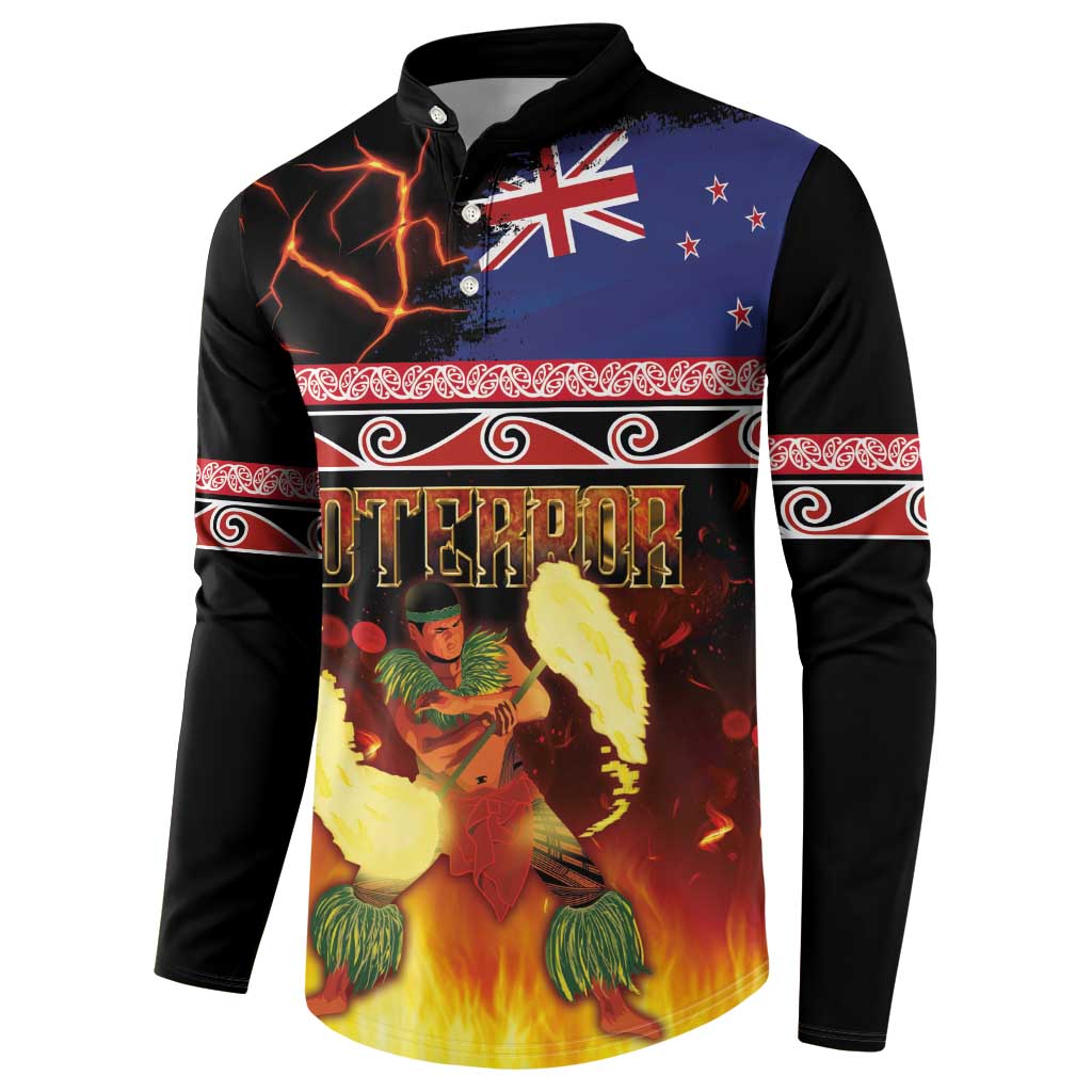 Aotearoa Siva Afi Button Sweatshirt Tribal Performers of Aotearoa Fire Knife Dancing