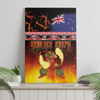 Aotearoa Siva Afi Canvas Wall Art Tribal Performers of Aotearoa Fire Knife Dancing