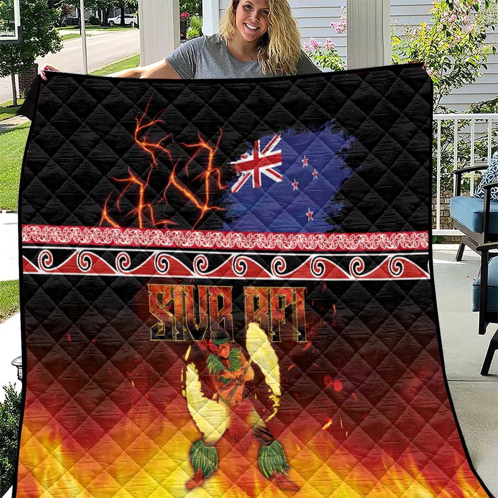 Aotearoa Siva Afi Quilt Tribal Performers of Aotearoa Fire Knife Dancing LT03 Black - Polynesian Pride
