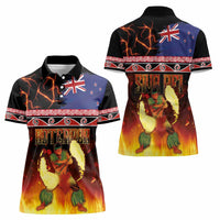 Aotearoa Siva Afi Women Polo Shirt Tribal Performers of Aotearoa Fire Knife Dancing