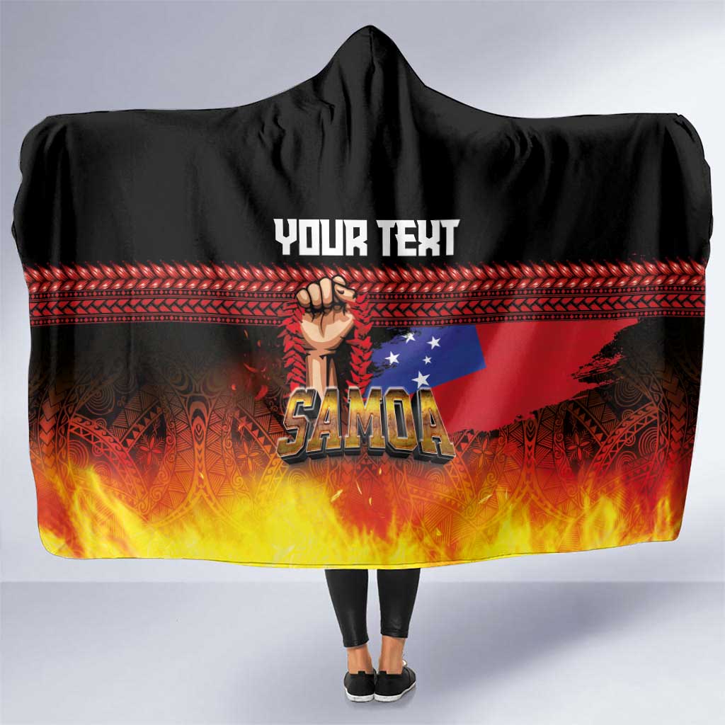 Personalised Samoan Spirit - Samoa Tribal Heritage Hooded Blanket LT03 One Size Black - Polynesian Pride