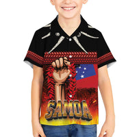 Personalised Samoan Spirit - Samoa Tribal Heritage Kid Hawaiian Shirt LT03 Kid Black - Polynesian Pride
