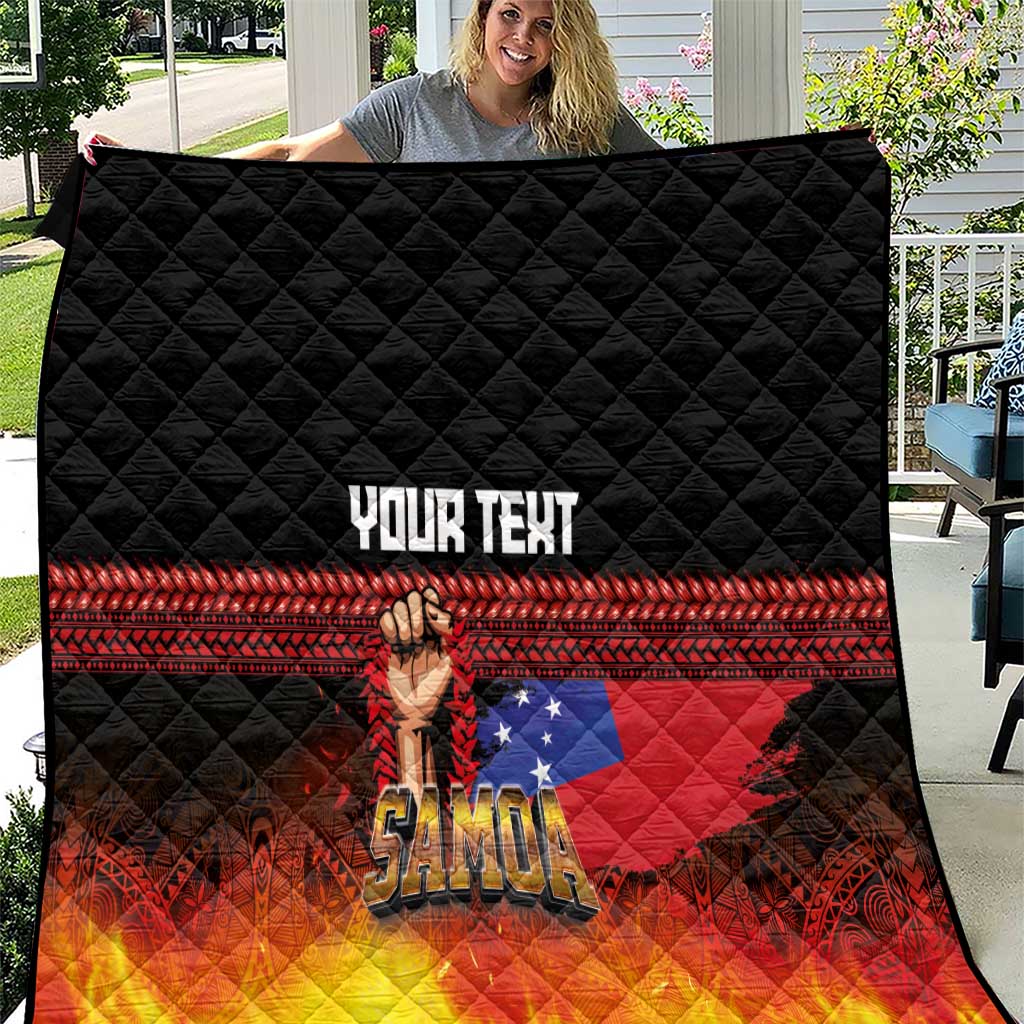 Personalised Samoan Spirit - Samoa Tribal Heritage Quilt LT03 Black - Polynesian Pride