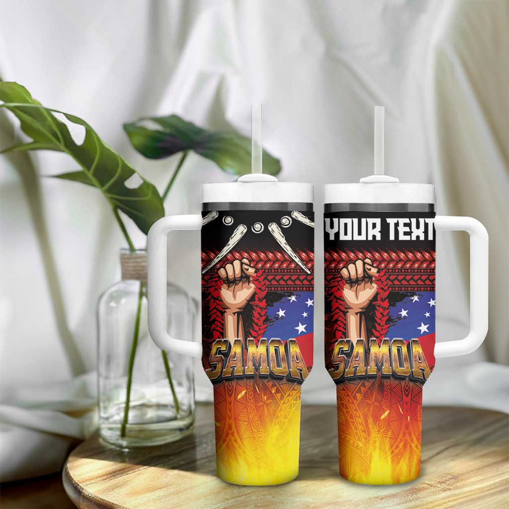 Personalised Samoan Spirit - Samoa Tribal Heritage Tumbler With Handle