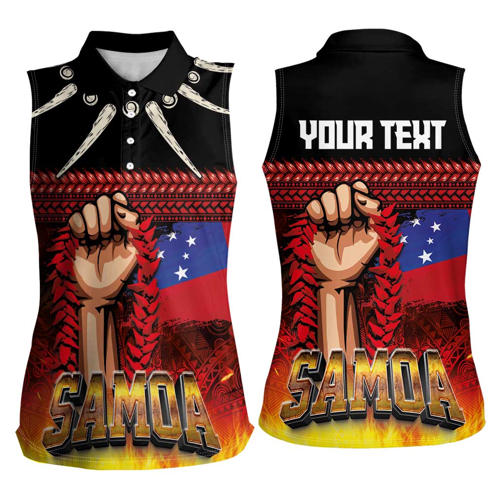 Personalised Samoan Spirit - Samoa Tribal Heritage Women Sleeveless Polo Shirt LT03 - Polynesian Pride