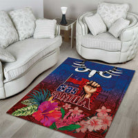 Proud of Samoa Area Rug Ula Nifo with Samoa 685 and Hibiscus Tapa Tribal Pattern