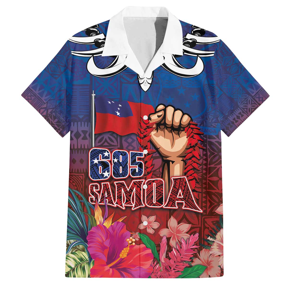 Proud of Samoa Family Matching Off The Shoulder Long Sleeve Dress and Hawaiian Shirt Ula Nifo with Samoa 685 and Hibiscus Tapa Tribal Pattern