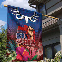 Proud of Samoa Garden Flag Ula Nifo with Samoa 685 and Hibiscus Tapa Tribal Pattern LT03 - Polynesian Pride