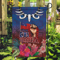 Proud of Samoa Garden Flag Ula Nifo with Samoa 685 and Hibiscus Tapa Tribal Pattern LT03 Garden Flag Blue - Polynesian Pride