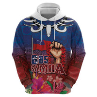 Proud of Samoa Hoodie Ula Nifo with Samoa 685 and Hibiscus Tapa Tribal Pattern