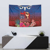 Proud of Samoa Tapestry Ula Nifo with Samoa 685 and Hibiscus Tapa Tribal Pattern LT03 - Polynesian Pride