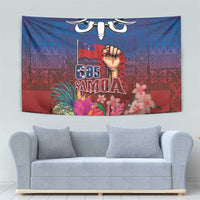 Proud of Samoa Tapestry Ula Nifo with Samoa 685 and Hibiscus Tapa Tribal Pattern LT03 - Polynesian Pride