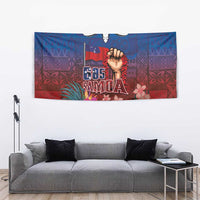 Proud of Samoa Tapestry Ula Nifo with Samoa 685 and Hibiscus Tapa Tribal Pattern LT03 - Polynesian Pride