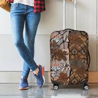 Fiji Masi Tapa Tribal Luggage Cover Old Hibiscus Vintage Style LT03 - Polynesian Pride