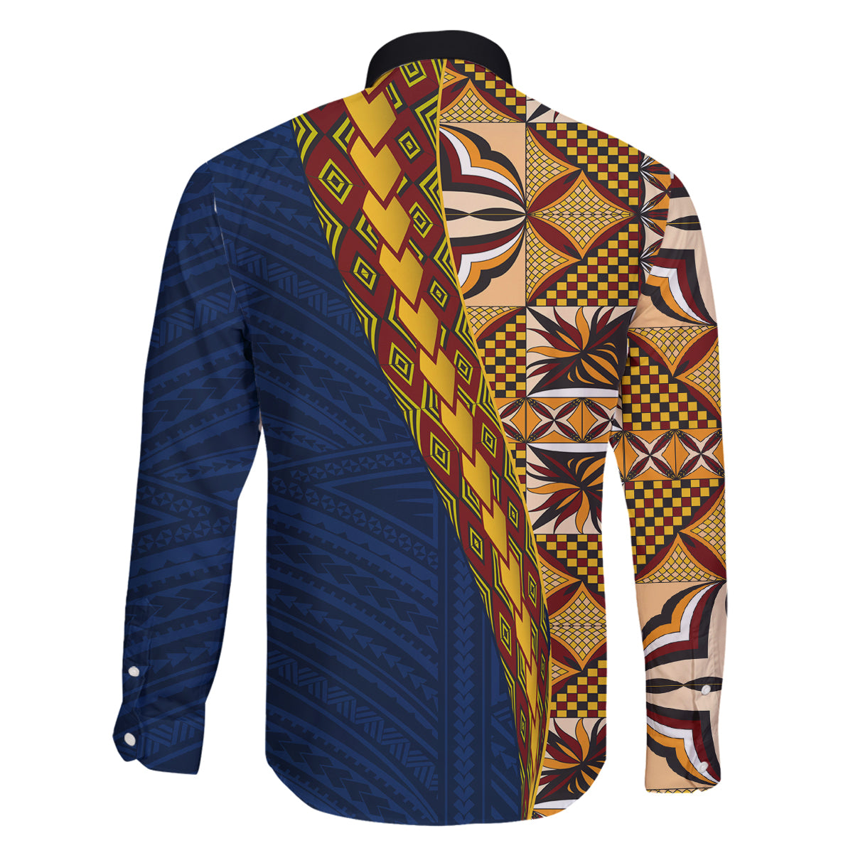 Samoan Siapo Family Matching Long Sleeve Bodycon Dress and Hawaiian Shirt Tatau Pattern Half Style LT03 - Polynesian Pride