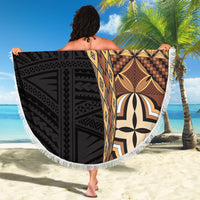 Samoan Siapo Beach Blanket Tatau Pattern Half Style Retro Mode LT03 - Polynesian Pride