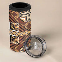 Samoan Siapo 4 in 1 Can Cooler Tumbler Tatau Pattern Half Style Retro Mode