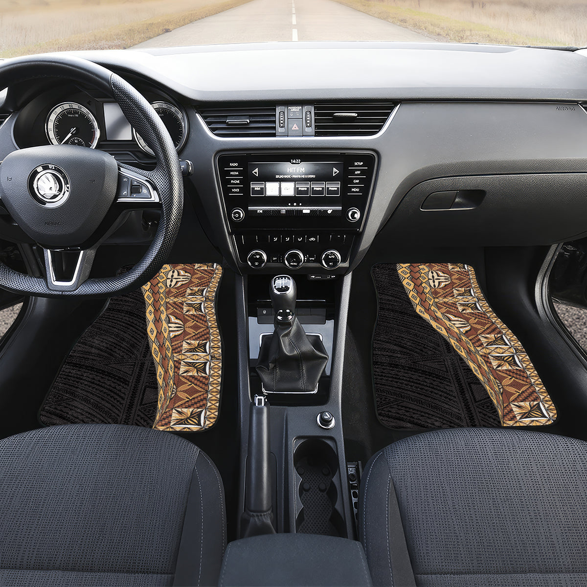 Samoan Siapo Car Mats Tatau Pattern Half Style Retro Mode LT03 - Polynesian Pride