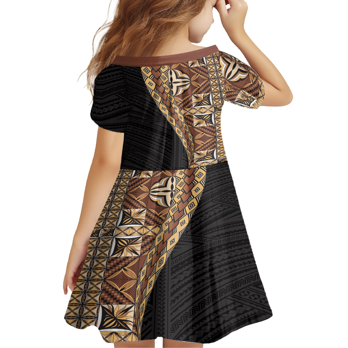 Samoan Siapo Family Matching Long Sleeve Bodycon Dress and Hawaiian Shirt Tatau Pattern Half Style Retro Mode LT03 - Polynesian Pride