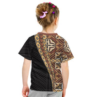 Samoan Siapo Kid T Shirt Tatau Pattern Half Style Retro Mode LT03 - Polynesian Pride