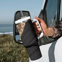 Samoan Siapo Tumbler With Handle Tatau Pattern Half Style Retro Mode