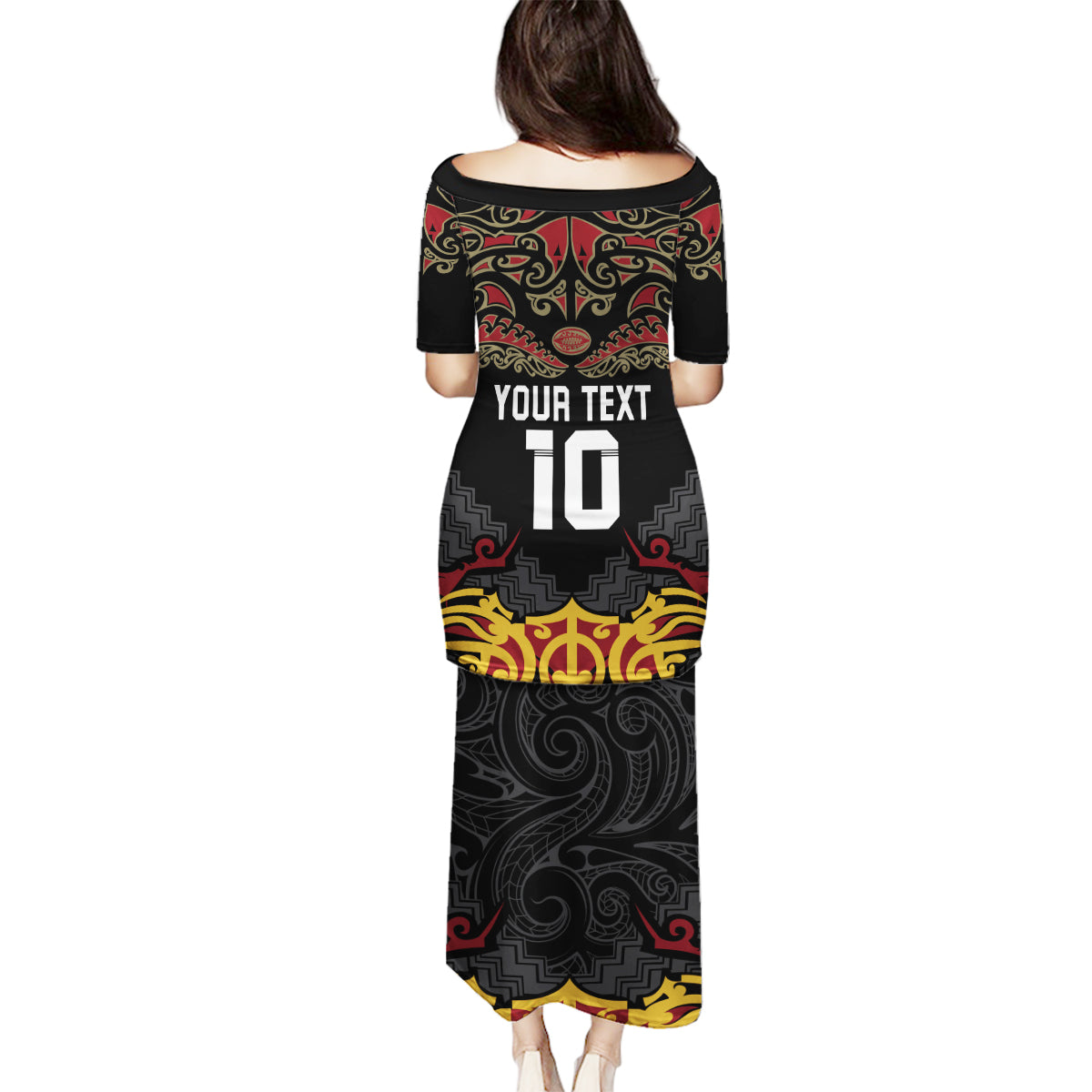Custom New Zealand Rugby Family Matching Puletasi and Hawaiian Shirt Black Fern Maori Tribal Pattern LT03 - Polynesian Pride