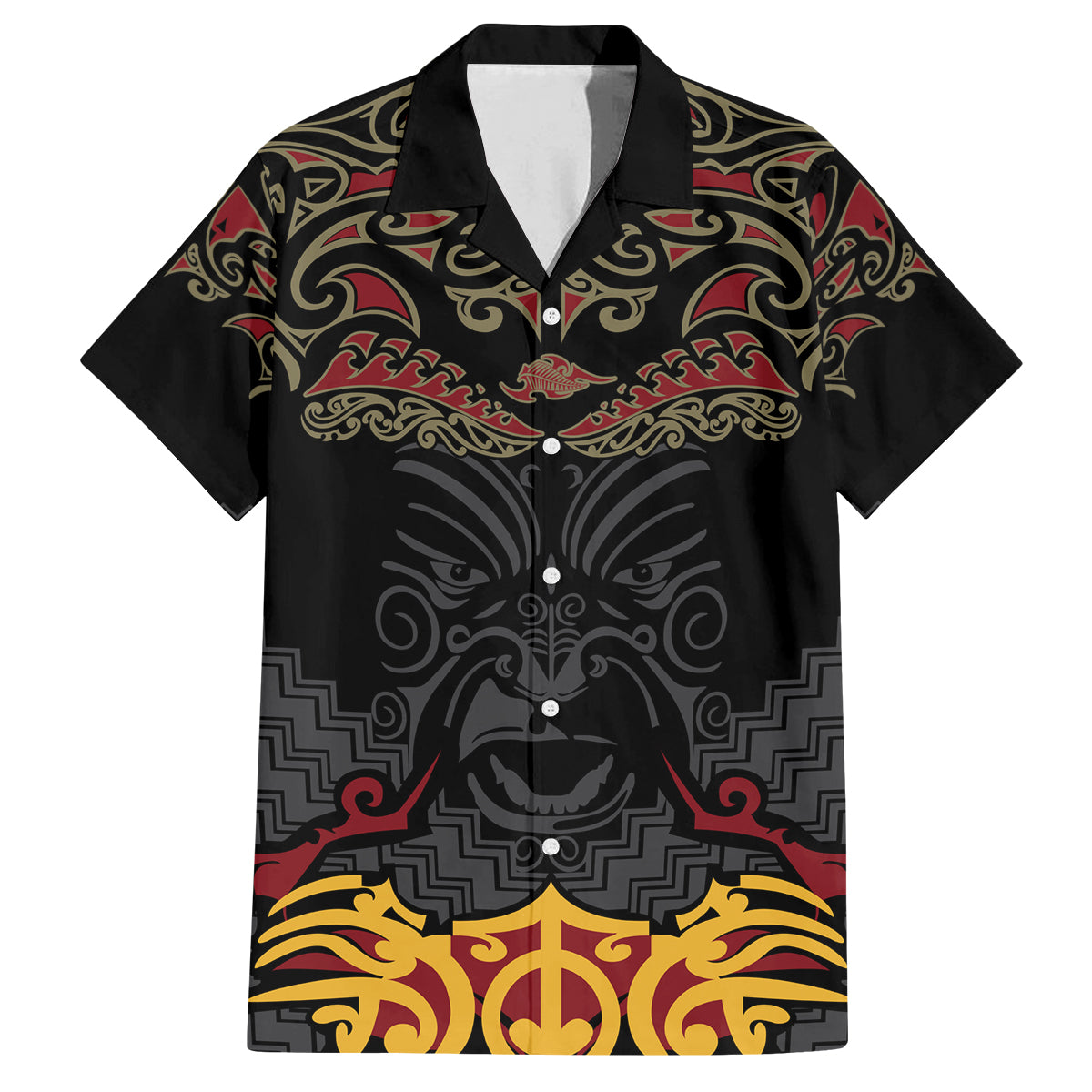 Custom New Zealand Rugby Family Matching Tank Maxi Dress and Hawaiian Shirt Black Fern Maori Tribal Pattern LT03 Dad's Shirt - Short Sleeve Black - Polynesian Pride
