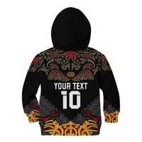 Custom New Zealand Rugby Kid Hoodie Black Fern Maori Tribal Pattern LT03 - Polynesian Pride