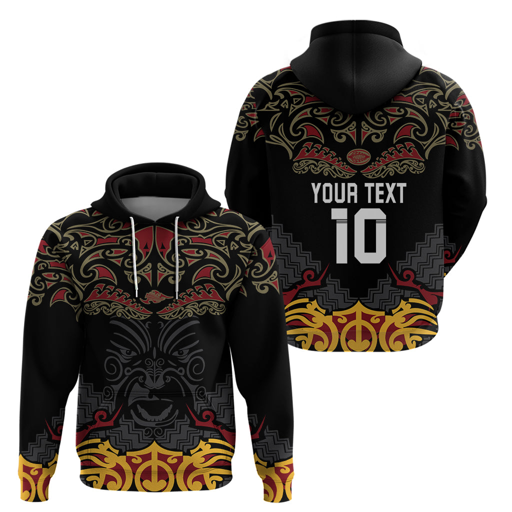 Custom New Zealand Rugby Zip Hoodie Black Fern Maori Tribal Pattern LT03 - Polynesian Pride