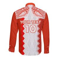 Custom Tonga Rugby Long Sleeve Button Shirt Ikale Tahi Ngatu Tribal Pattern LT03