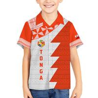 Custom Tonga Rugby Family Matching Summer Maxi Dress and Hawaiian Shirt Ikale Tahi Ngatu Tribal Pattern Half Style LT03