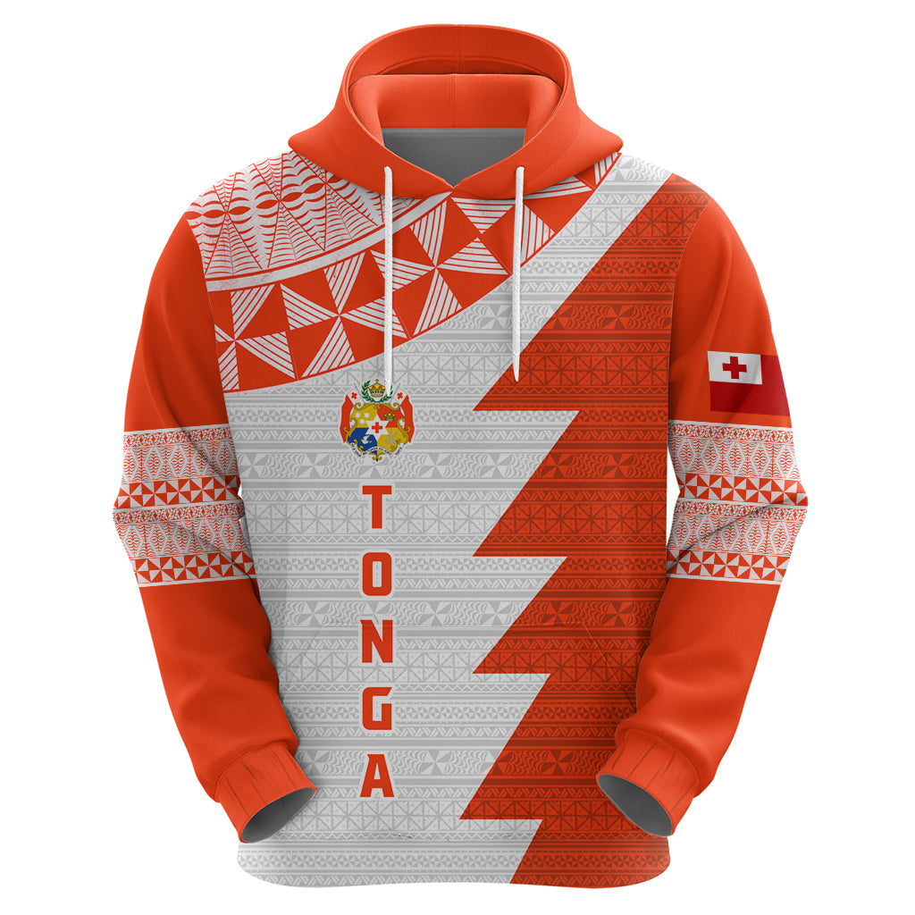 Custom Tonga Rugby Zip Hoodie Ikale Tahi Ngatu Tribal Pattern Half Style LT03