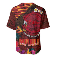 American Samoa Manulele Tausala Nu'uuli Baseball Jersey Tatau Art Pattern with Tropical Plants