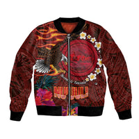 American Samoa Manulele Tausala Nu'uuli Bomber Jacket Tatau Art Pattern with Tropical Plants